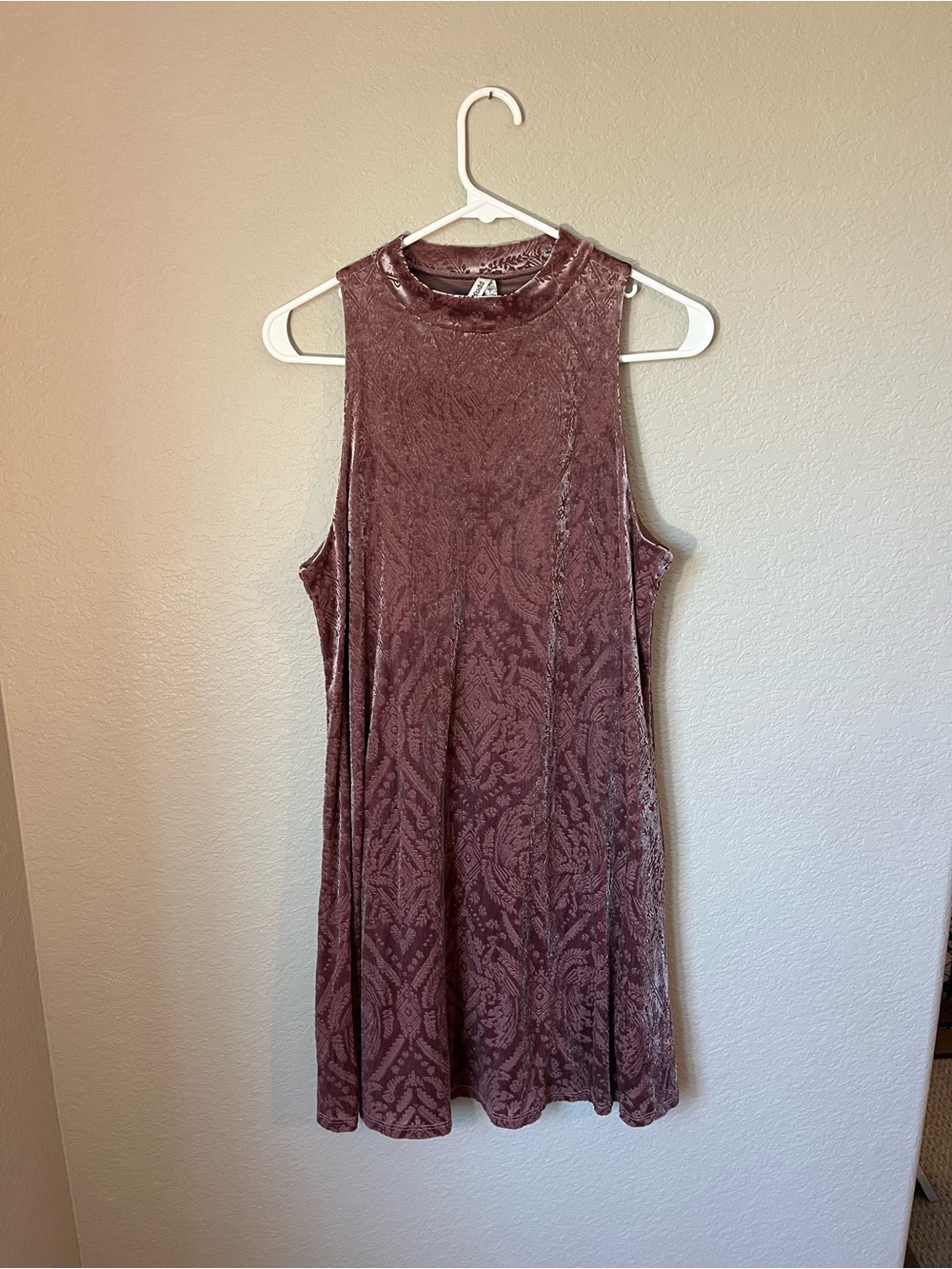 Mudd Y2K Mauve Burnout Velvet Dress L Western Boho Cowgirl Rodeo Concert